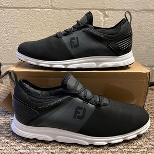 FootJoy Men’s 2021 Superlites XP Spikeless Golf Shoes / Black-White / Size 11.5